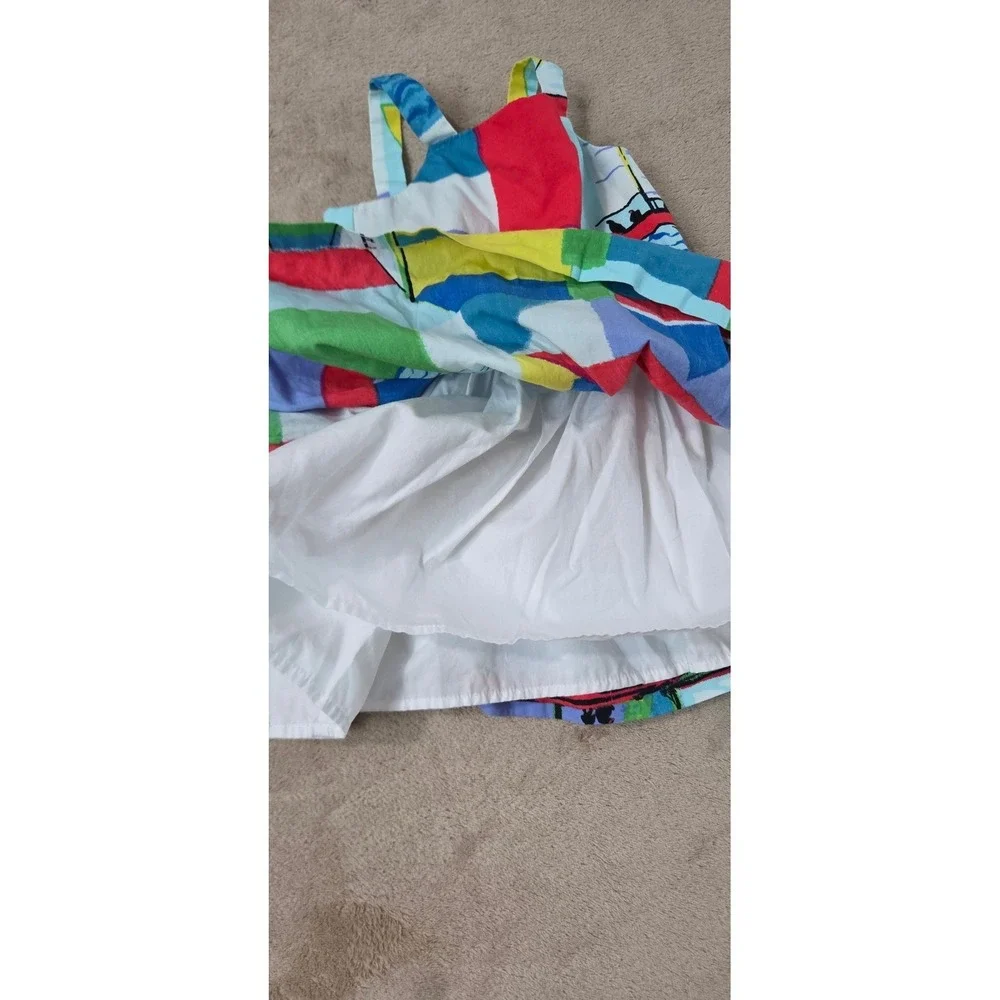 Ralph Lauren Sundress kids Girls size 6M Multicolor Sailboat AOP Print Lined EUC
